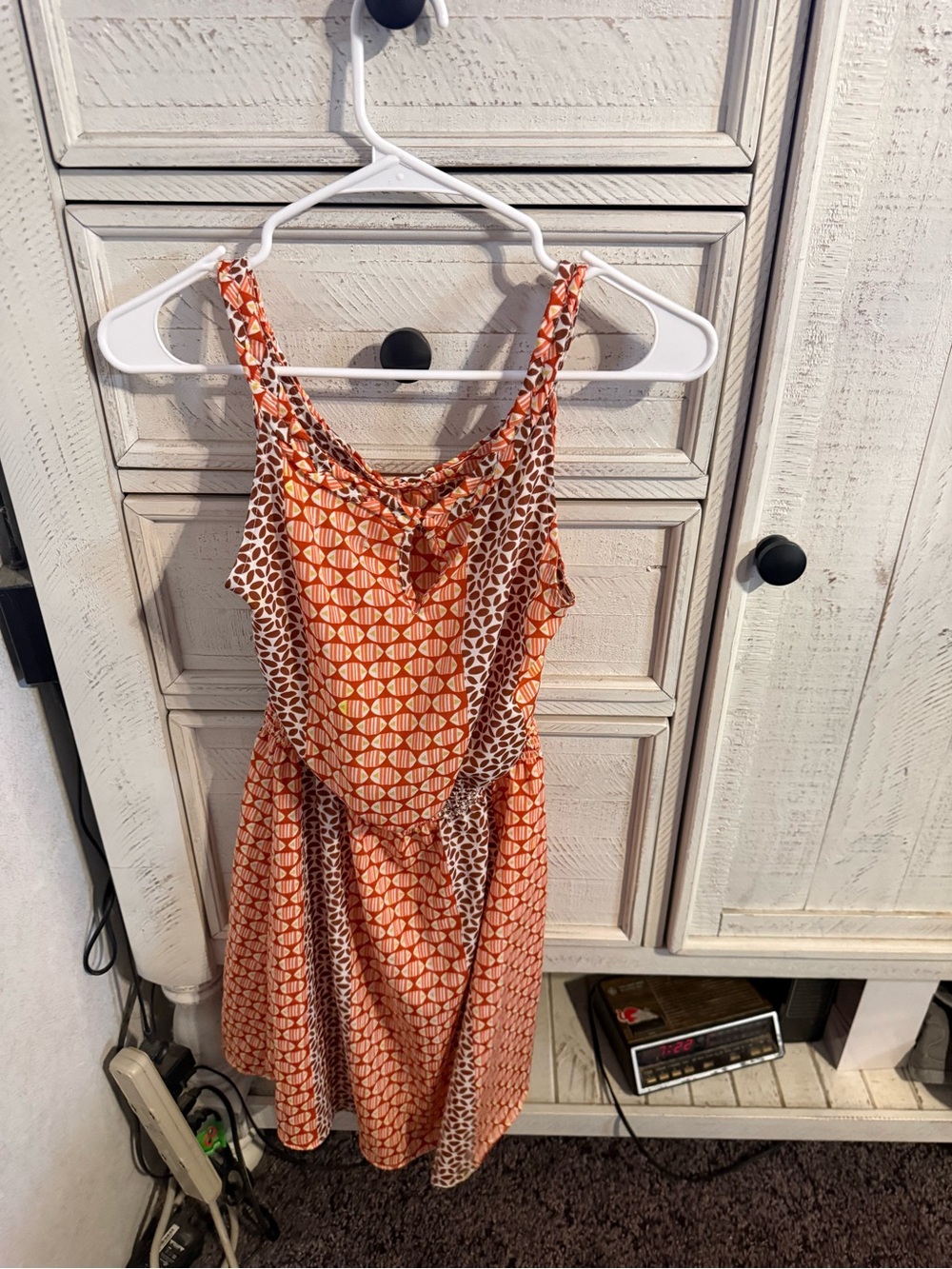 GAP Orange Patterned Sleeveless Mini Dress